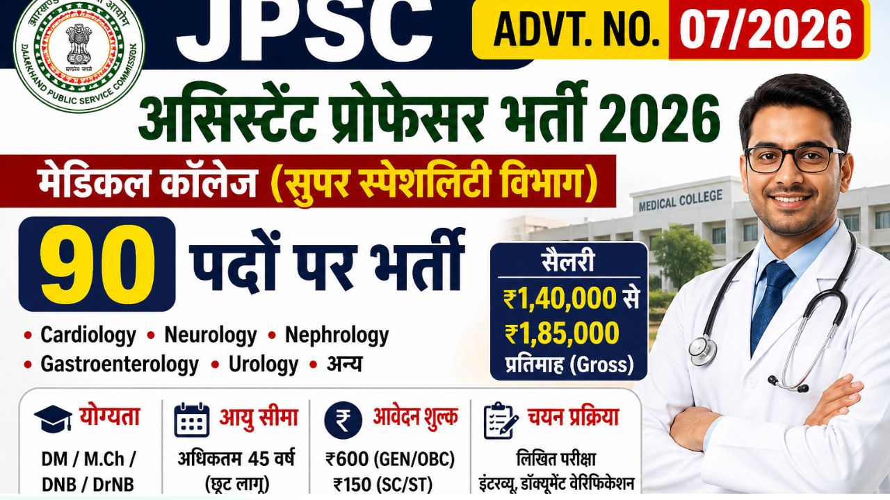 JPSC Assistant Professor Bharti 2026
